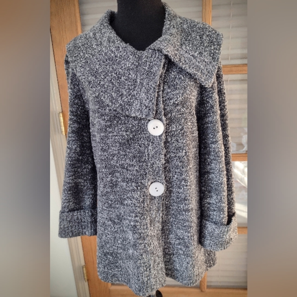 Nordstrom Classiques Entier Sweater 89% Wool w/ Asymmetrical Collar, Medium